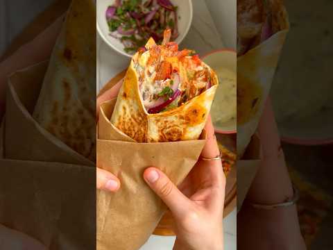 Chicken Shawarma Wrap with Garlic Sauce & Fries | Better Than Takeout! 🌯🔥