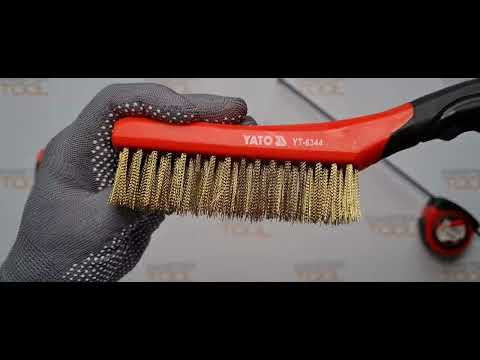 Щітка дротяна латунна YATO : 4- рядна, L= 260 мм з пластиковою ручкою [12/72]