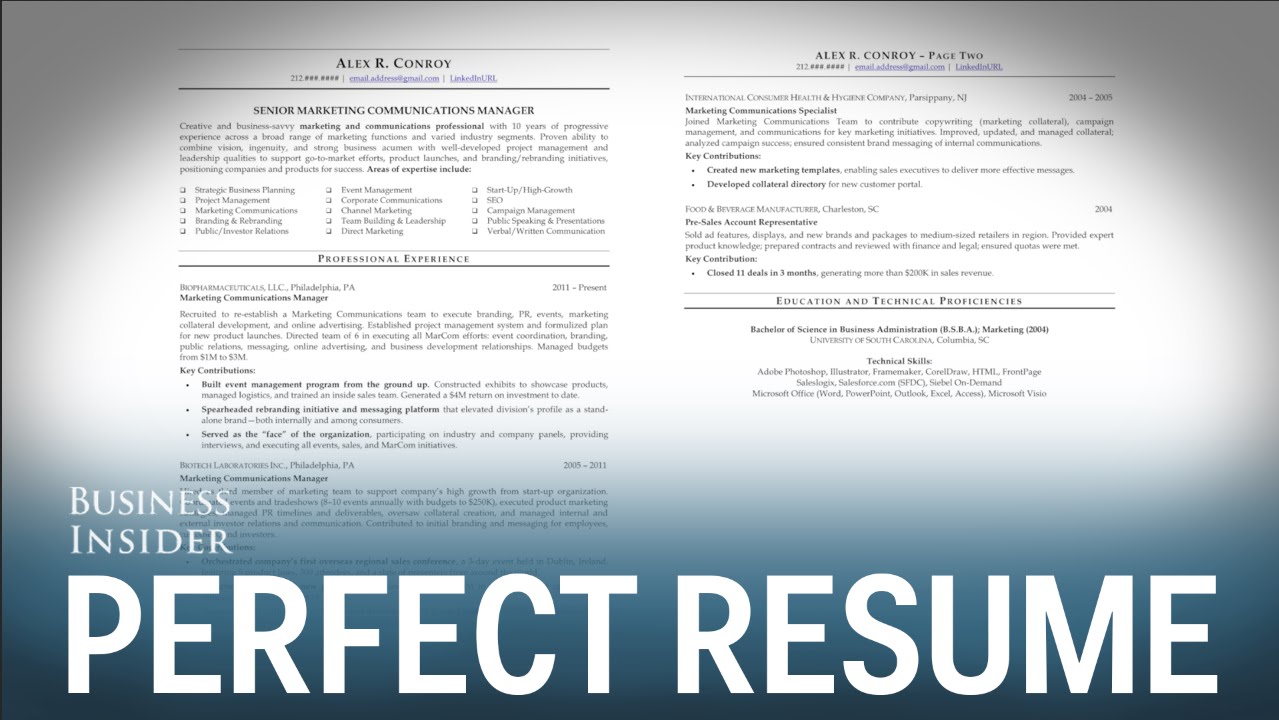 A résumé expert reveals what a perfect résumé looks like
