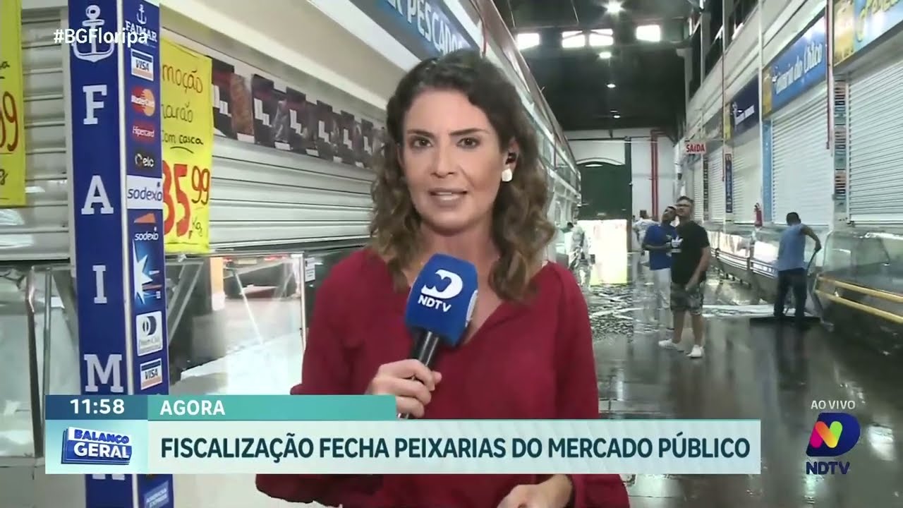 Operação fecha peixarias no Mercado Público de Florianópolis