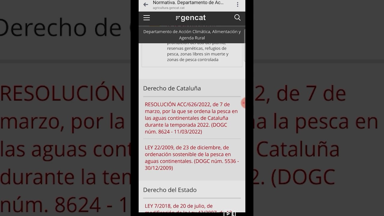 Información PESCA en CATALUÑA