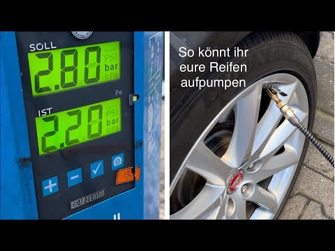 Inflate tires correctly - Inflate tires at the gas station - Change tire pressure with a digital ...