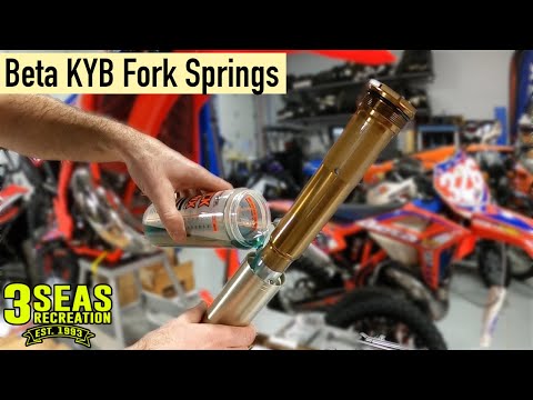 2022 Beta 300 Race Edition KYB Fork Spring Install, Front Suspension Disassembly, Beta USA