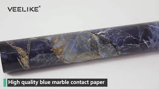 VEELIKE Navy Blue Marble Contact Paper