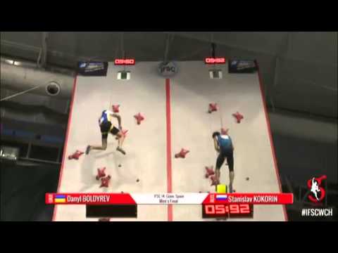 Speed Climbing World Record by Danylo BOLDYREV, Gijón, 12.09.2014, finals
