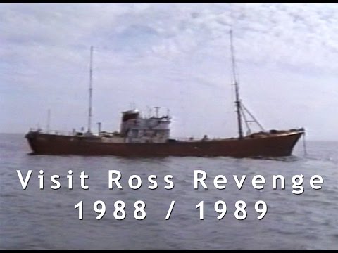 Ross Revenge visit 1988 1989 Caroline, Radio 558 and Radio 819