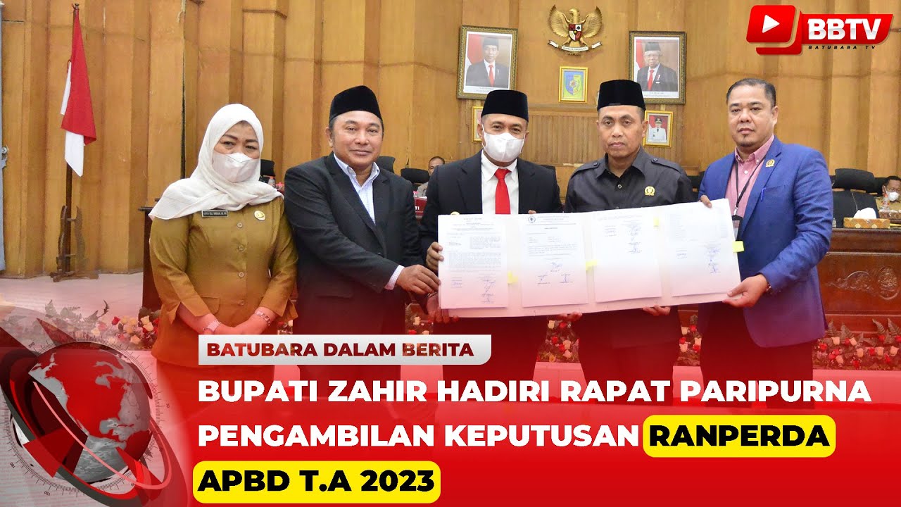 BUPATI ZAHIR HADIRI RAPAT PARIPURNA PENGAMBILAN KEPUTUSAN RANPERDA APBD T A 2023