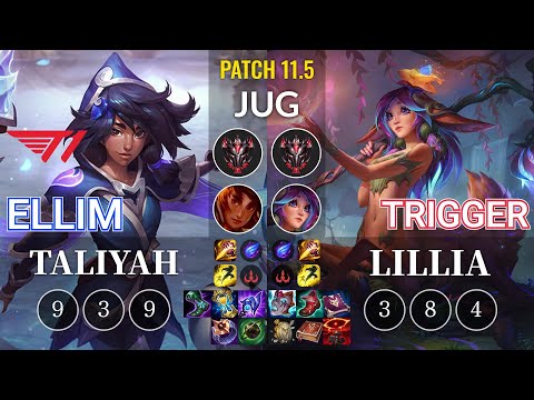 T1 Ellim Taliyah vs Trigger Lillia Jungle - KR Patch 11.5