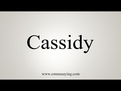 YouTube video about: How do you spell cassidy?