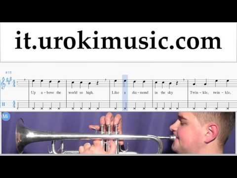 Corso di Tromba Twinkle Twinkle - Little Star Tablature Tab Parte#2 um-b276