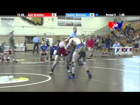 2012 Univ. WTT: 74 KG - Josh Kreimier (Falcon TC) vs. Zachary Brunson (Illini WC)