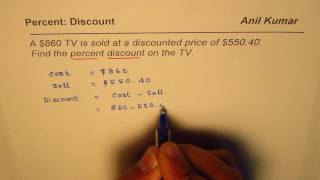 How to find percent discount from cost and selling price