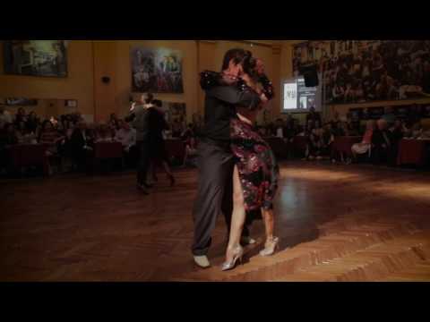  Pablo Rodriguez,    Corina Herrera,    Alejandra Hobert,    and  Adrian Veredice  are  dancing  to  Aníbal Troilo  at  Mujercitas Tango Fest  in  2016
