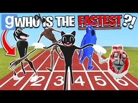 WHO IS THE FASTEST TREVOR HENDERSON CREATURE?! (Garry's Mod Sandbox) | JustJoeKing