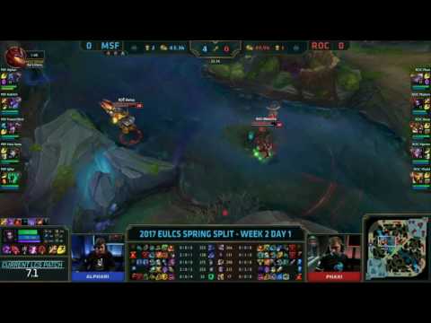 MSF vs ROC Highlights Game 1 EU LCS Spring 2017 W2D1 Misfits vs Roccat