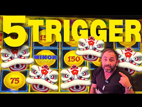 😱 OMG! SUPER RARE 5-TRIGGER BONUS & EPIC JACKPOTS on HAPPY LANTERN LIGHTNING LINK!