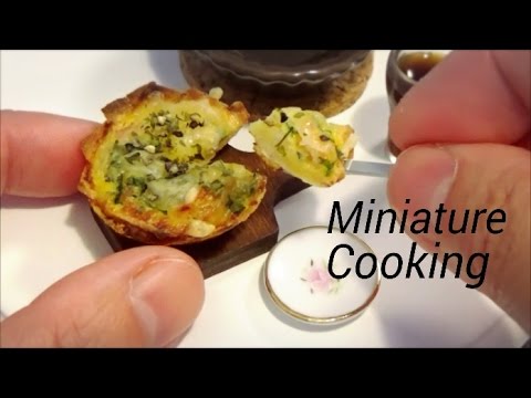 Miniature Cooking #58 ミニチュア料理 『Bread quiche パンキッシュ』 Edible Tiny Food Tiny Kitchen Mini Food 小型菜 Video