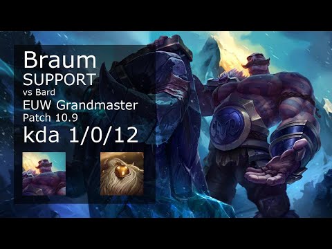 Braum Support & Syndra vs Bard & Miss Fortune - EUW Grandmaster 1/0/12 Patch 10.9 Gameplay