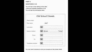 Listening A2, KET 1, Test 4, Part 5