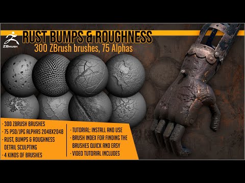 Rust Bumps and Roughness Brushes for ZBrush
