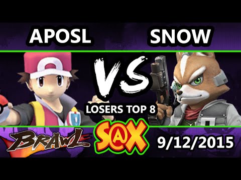 S@X Monthly - VGBC Aposl (Pokemon Trainer) Vs. Snow (Fox, Marth) SSBB Losers Top 8 - Smash Brawl