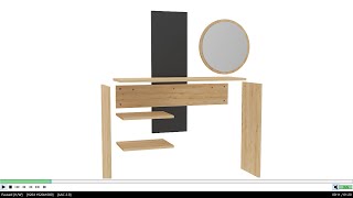 Dali Makeup Table - Sapphire Oak & White