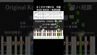 中級#KICKBACK 原曲キー#きくだけで弾ける#米津玄師#shorts#音感トレーニング#メロディ音名唱#piano#ピアノ初心者#簡単ピアノ#聴いて覚える楽譜#歌って覚える楽譜#チェンソーマン