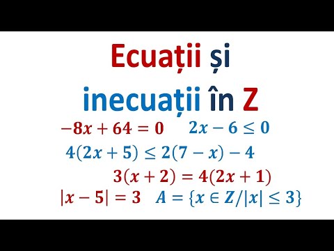 Ecuatii si inecuatii in Z