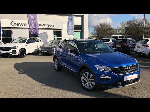 Approved Used Volkswagen T-Roc Design 1.0TSI in Ravenna Blue/Black - DG70YUY