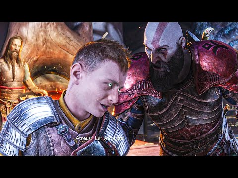 Atreus Attacks Kratos And Escape To Asgard Scene - God Of War Ragnarok PS5 2022