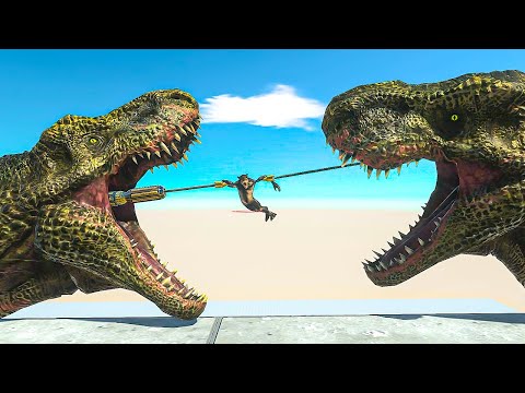 Two Dinosaur Heads Eats Units - Animal Revolt Battle Simulator