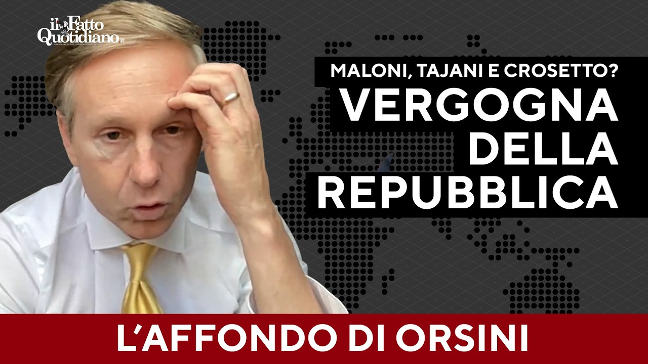 Orsini senza freni: "Meloni, Crosetto e Tajani sono la vergogna della Repubblica". Ecco perché