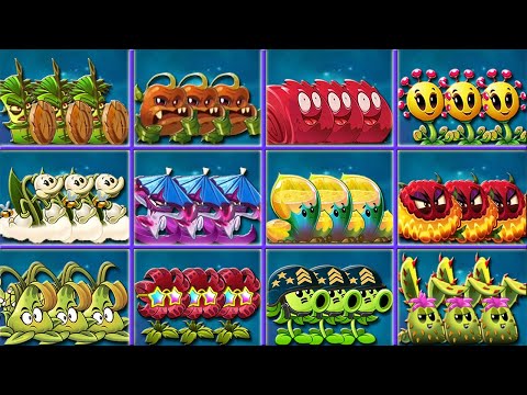 Random 40 Team Plants POWER-UP vs Team God of Wealth Zombies - PvZ2 Challenge