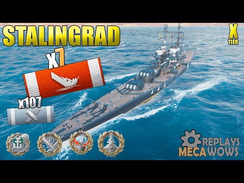 Cruiser Stalingrad 7 Ships Destroyer on Tears of the Desert | World of Warships