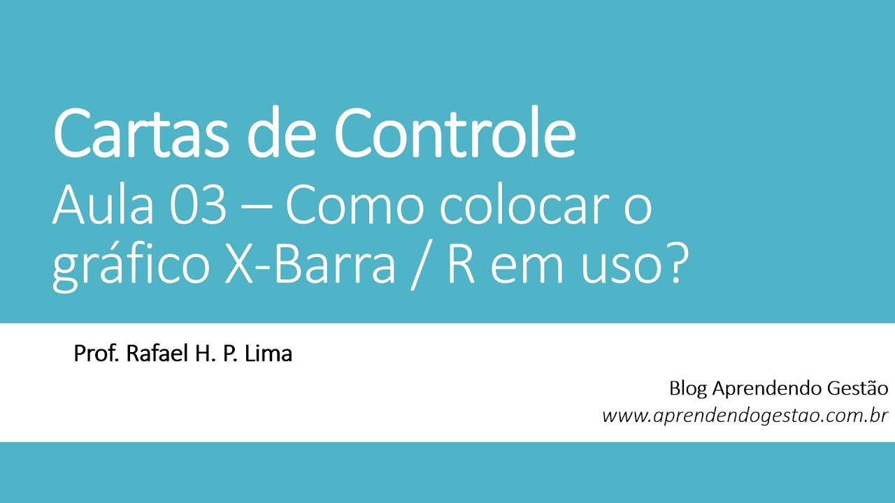 Cartas de Controle (Aula 03) - Como Colocar os Gráficos de Controle em Uso?