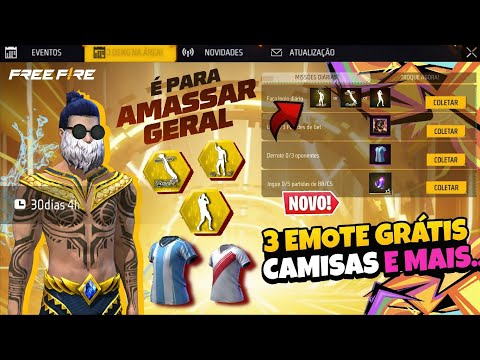 REVEALED!! 3 FREE EMOTES, SURFER SKIN AND TEAM SHIRTS IN FREE FIRE