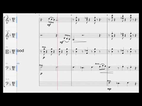 The Beatles - Norwegian Wood for String Quintet (with Score Scrolling)