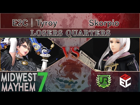 Midwest Mayhem 7 LOSERS QUARTERS - E2C | Tyroy (Bayonetta) vs Skorpio (Robin)