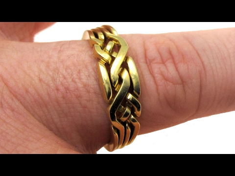 Holistic brass puzzle ring