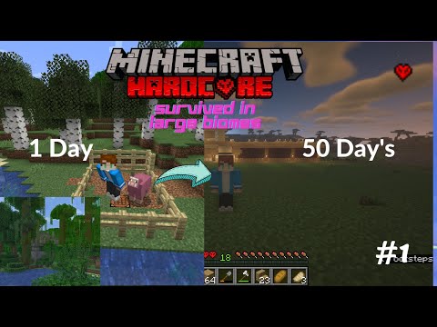 I Survived 50 Day's in Minecraft Hardcore Large Biomes World And I Founded Pink Seep And Build Home