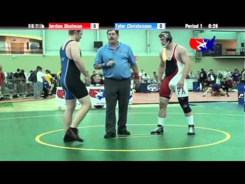 University Nat`ls FS  96 KG / 211.5 lbs: Jordan Shulman vs. Tyler Christensen