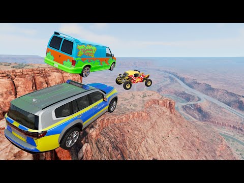 Crazy Vehicle Epic High Speed Jumps In Canyon #5 - BeamNG.drive Crazy Jumps (Total Car Damage)