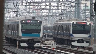 preview picture of video '上野東京ラインE531系とE233系平走/Ueno-Tokyo Line E531 & E233 Series/2015.03.16'