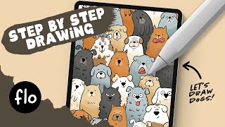 Fill Your Screen with Cute Dogs - Easy & Fun Drawing in Procreate!