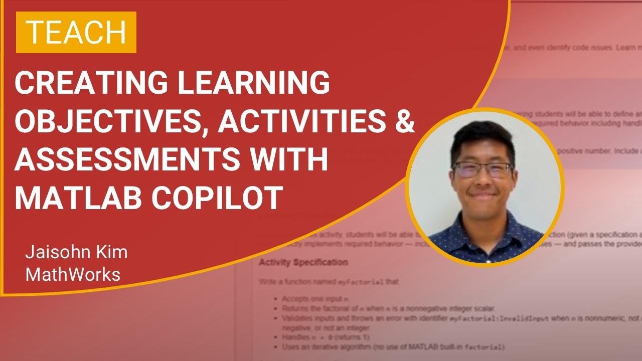 Creating Learning Objectives, Activities, and Assessments with MATLAB Copilot