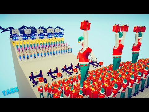 PRESENT ELF ARMY 🎁Vs⛏ 100x EVERY MINECRAFT UNIT (PART 1) - Totally Accurate Battle Simulator [TABS]