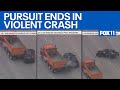 Pursuit Of SUV Ends In Violent Crash On 210 Freeway In Pasadena