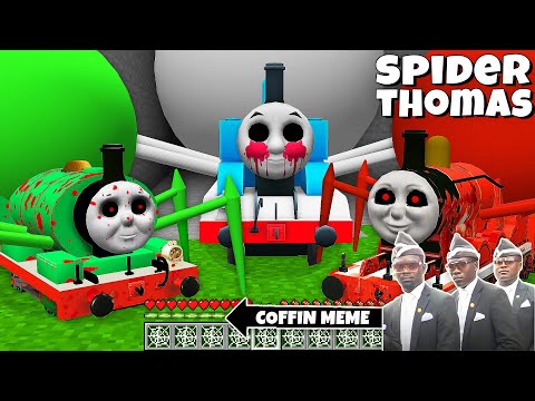 DON'T FRIENDS with SPIDER THOMAS THE TANK ENGINE.EXE and FRIENDS in Minecraft Gameplay - Coffin Meme