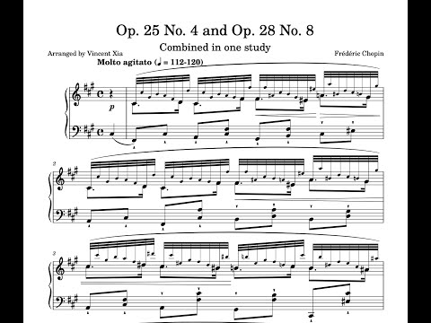 F. Chopin/V. Xia - Combination Study after Etude Op. 25 No. 4 and Prelude Op. 28 No. 8