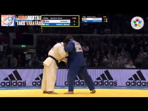 Judo Grand Prix Dusseldorf 2015 -100kg NAIDAN Tuvshinbayar (MGL) vs. RAKOV Maxim (KAZ)